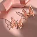 DEEKA 12 PCS Moving Butterfly Clips 3D Metal Gold Moving Wings Butterfly Hair Accessories 90s Hair Clips Barrette for Women and Girls -Rose Gold