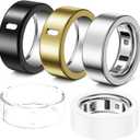 5 Pack Ring Cover Compatible with Oura Ring Gen 4/Oura Ring Gen 3 Horizon/Heritage, Abrasion-Resistant TPU Case for Oura Ring Protector Accessories for Oura Size 10 (Gold+Silver+Clear+White+Black)
