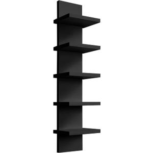5 Tier Wall Shelf Unit - Narrow Smooth Laminate Finish - Vertical Column Wall Decor Mount Floating Storage Home Decor Organizer Tall Tower Utility Shelf for Bedrooms, Living Rooms