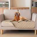 gogobunny Stronger Waterproof Pet Blanket, Scratch Proof Furniture Protector for Dogs Cats, Reversible Cover 32x53 Inch, Dark Beige