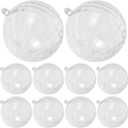 10pcs Clear Christmas Ornaments Balls: Plastic Fillable Balls 8cm DIY Craft for Christmas, Birthday, Wedding, Party and Home Decoration