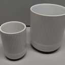 LE TAUCI Utensil Holder, 7.3"+5.4" Ceramic Kitchen Utensil Holder for Countertop, Large Cooking Utensil Crocks for Kitchen Counter Decor, Morden Utensil Organizer for Spatula, Set of 2, White