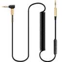 FAAEAL Major3 Coiled Audio Cable Compatible with Marshall Major2 Major4 Beats Studio3 Solo3 Solo4 Headsets 3.5mm in-line Mic Volume Control Headphone Cord 4.2ft-8ft w/mic