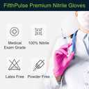 FifthPulse Fuchsia Hot Pink Nitrile Disposable Gloves - 3 Mil Nitrile - Powder and Latex Free - Surgical Medical Exam Gloves S