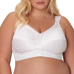 Playtex Women's Wireless Bra, 18 Hour Plus-Size Bras Available, Full Coverage, Smoothing, 4693, Single or 2-Pack (38G, White)
