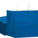 qiqee 24PCS Large Gift Bag with Handles Bulk 13"x4.5"x10" Gift Bags Cyan Bags Multiple Uses (32x11x25cm,Wide Large)