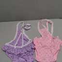 2 Pieces Washable Female Diapers with Suspender Comfort Reusable Doggy Diapers Reusable Puppy Sanitary Panties Dog Underwear Diaper for Small Girl Dogs in Period Heat (Pink&Purple,3XL)