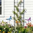 4 x hogardeck Garden Decor for Outside, Set of 4 Metal Butterfly Decorative Garden Stakes for Spring Decor, Yard Art Garden Decorations for Outdoor Lawn Pathway Patio