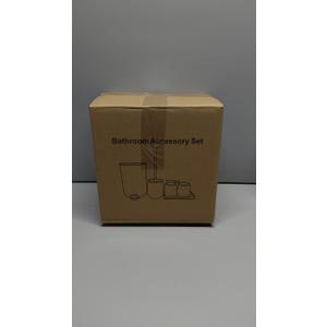 Sage Green Bathroom Accessories Set with Small Trash Can 3 Liter/0.8 Gallon,Toothbrush Holder,Soap Dispenser,Vanity Tray,Toilet Brush and Holder Green 5PCS