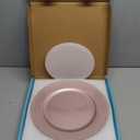 MAONAME 13" Pink Charger Plates, Plastic Plate Chargers with Beaded, Round Charger for Dinner Plates, Plate Chargers for Wedding, Table Decor, Set of 6