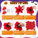 24 Set Halloween Decoration 6-12 Inch Large Poppy Flowers with Horror Props Artificial Crepe Paper Flowers Scary Props for Halloween Indoor Outdoor Wall Table Parties Backdrop Decor(Red)