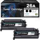 26A CF226A Toner Cartridge 2 Pack (with CHIP) (7,200 Pages in Total) Compatible Replacement for HP 26A CF226A 26X CF226X Pro M402dn M402n M402dw Pro MFP M426fdw M426fdn M426dw Series Printer Ink