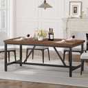 YITAHOME 70.8" Large Kitchen Dining Room Table for 6-8 People, Rustic Brown Farmhouse Industrial Wood Style Rectangle Apartment Dinning Room Dinette Tables for Eating Dinner