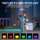 AIRIVO Alarm Clock Night Lights, Built-in Battery Alarm Clock for Bedrooms, 6 Scenes & White Noise Sync, Dual Alarms & Snooze, for Heavy Sleepers, Gifts for Kids Teens