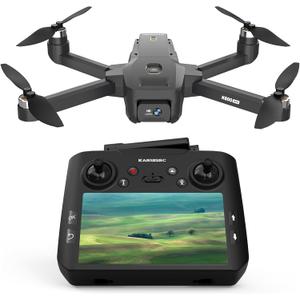 GPS Drone with Camera 4.5" LCD Screen Remote Control, FPV Drones with Professional with Auto Return Follow Me for Adult Beginner, GPS Brushless Drone Long Range Circle Fly,Carrying Case,32G SD Card