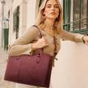 LOVEVOOK Laptop Bag for Women - Waterproof Work Bag for Women & Vintage Laptop Tote Purse with Wristlet