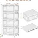 Kmiectse Clear Storage Bins with Lids - 4 Tier 32qt Plastic Stackable Bins | Clear Storage Bins with Lids - 4 Tier Plastic Bins with Wheels, Stackable Storage Bins, Closet Organizers Box