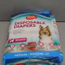 Simple Solution Disposable Dog Diapers, Female Dog Diapers, Puppy Potty Training, Incontinence and Heat Cycle Protection, Medium Diapers for Dogs, 15-23 Inch Waist, 30 Count