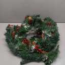 9ft Pre-Lit Artificial Christmas Garland,Christmas Tree Garland,Xma Tree Garland with Lights,Decorated with Pine Cones, Berry Clusters, Plug in, Christmas Collection,