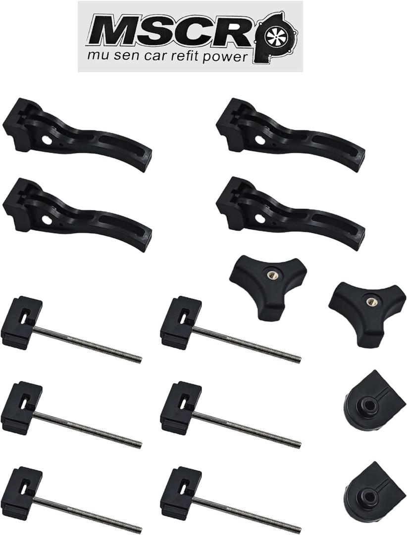 Universal Truck Tonneau Cover Replacement and Accessories Part Kit for Hard Tri-fold & Quad-fold Truck Bed Cover Include Nut, T-Bolt and Tonneau Cover Clamp, Rear Clamp