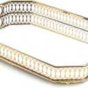 Bar Gold Mirrored Trays Mirror Decorative Tray13.8" X 9.6" X2.2" Vintage Mirrored Bar Tray for Perfume and Cosmetics Dressing Table Bathroom or Jewelry Display Bar Cart Drink Tray