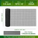 Black Hardware Cloth,Pvc Coated Wire Mesh 1/4 Inch 20inx10ft