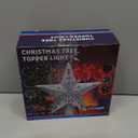 Christmas Tree Topper Star: Lighted with 6 Projected Patterns Snowflake Projector Lights-3D Hollow Glitter LED Magic Rotating Light for Christmas Tree Decorations Ornament Silver