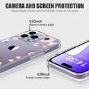 2 x LUHOURI for iPhone 15 Pro Max Case with Screen Protector - Crystal Acrylic Clear - Fashionable Designs for Women and Girls - Slim Fit Shockproof Protective Phone Cover 6.7",Nice Blossoms