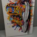 Framed Trendy Banksy Graffiti Pop Sneaker Shoes Wall Art