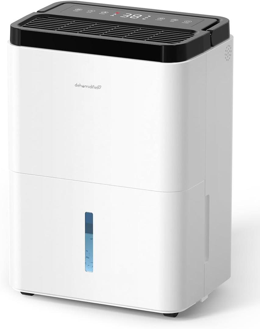 3000 Sq.Ft Dehumidifiers for Home with Drain Hose 35 Pints, Compressor Dehumidifier Smart Humidity Control, 3 Modes, 24H Timer, Auto-Defrost, Dry Clothes Dehumidifiers for Basement Bathroom Bedroom (White)