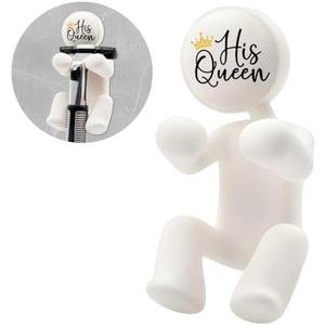 AGMDESIGN His Queen Shower Razor Holder, Funny Wife Mom Bathroom Decor for Inside Shower, Gadgets Leg Razor Holder, Cute Valentine's Day Storage Hook Gifts for Women Girlfriend Wife Mom AGMDESIGN His Queen Shower Razor Holder, Funny Wife Mom Bathroom Decor for Inside Shower, Gadgets Leg Razor Holder, Cute Valentine's Day Storage Hook Gifts for Women Girlfriend Wife Mom