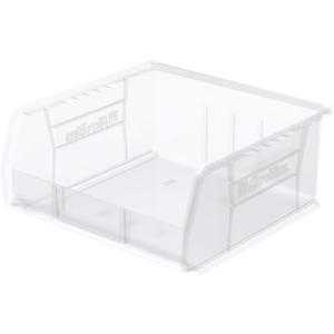 Akro-Mils 30235 AkroBins Plastic Storage Bins, Space-Saving Stackable Bins for Garage, Pantry, Craft Organization, 11" x 11" x 5", Clear, 6-Pack