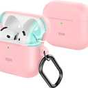 ESR for AirPods 4 Case, Compatible with Apple AirPods 4 Case (2024) (USB-C), Magnetic Lid, Full Drop Protection Cover with Carabiner, Cloud Series, Pink