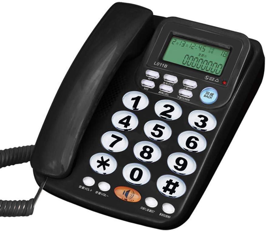 TelPal Corded Big Button Telephone for Elderly Caller ID Landline Phones for Seniors Amplified Telefonos Home Phone for Old People with Speaker and Easy to Read Numbers (Black)
