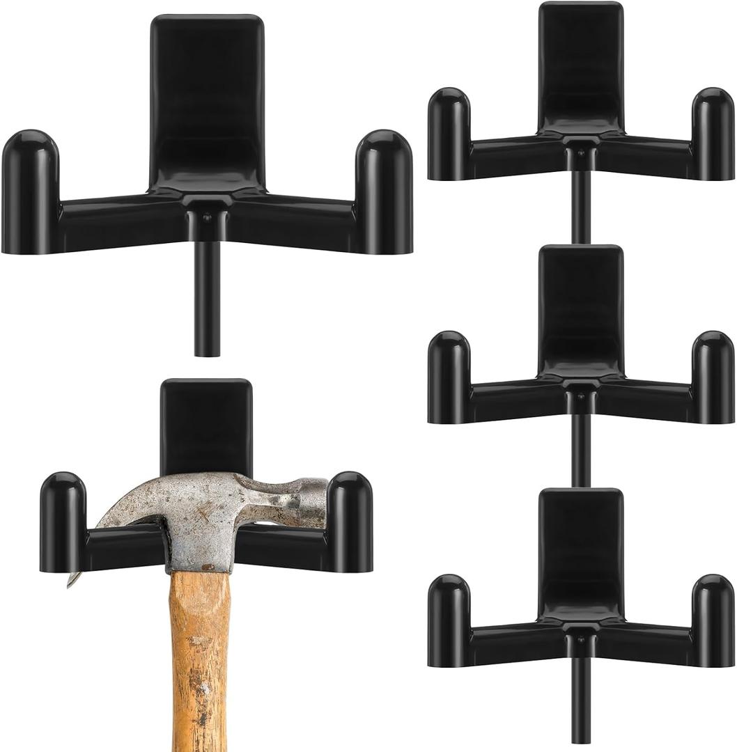 Geelin 4 Pcs Tool Hooks Compatible with Plastic Shed Hanger Wall Organization and Purpose Shed Storage Accessories Hanger and Storage Garage Wall Organization Accessories for Saving Space