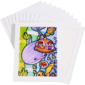 12 Pack A4 Paper Frames for Kids Drawing, White Cardboard Picture Frame with PVC Film, Display 8.5x11