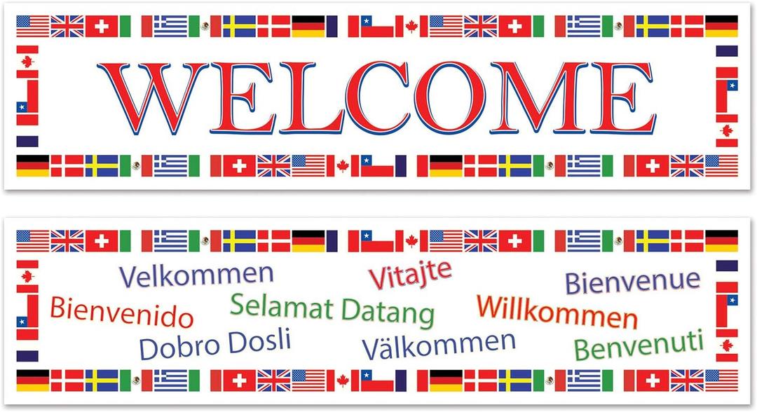International Welcome Banners (asstd designs) Party Accessory (1 count) (2/Pkg)