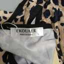 Ekouaer Nightgowns for Women 2 Pack Button Down Sleep Shirts Short Sleeve Nightshirt Sleepwear House Dress with Pockets (Large, Black/Brown Leopard)