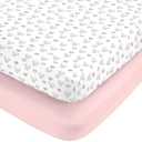 NoJo Disney Minnie Mouse Hearts Girl Standard 2-Pack Fitted Crib Mattress Sheets