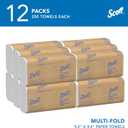 Scott Professional Universal Multifold Paper Towels, Bulk (58091), Absorbency Pockets, White, 9.2"x9.4" Towel, White, Compressed, Compact Case (250 Sheets/Pack, 12 Packs/Case, 3,000 Sheet Total)