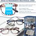 Progressive Multifocal Anti Blue Light Reading Glasses for Women and Men Fashion Eyeglasses Frame