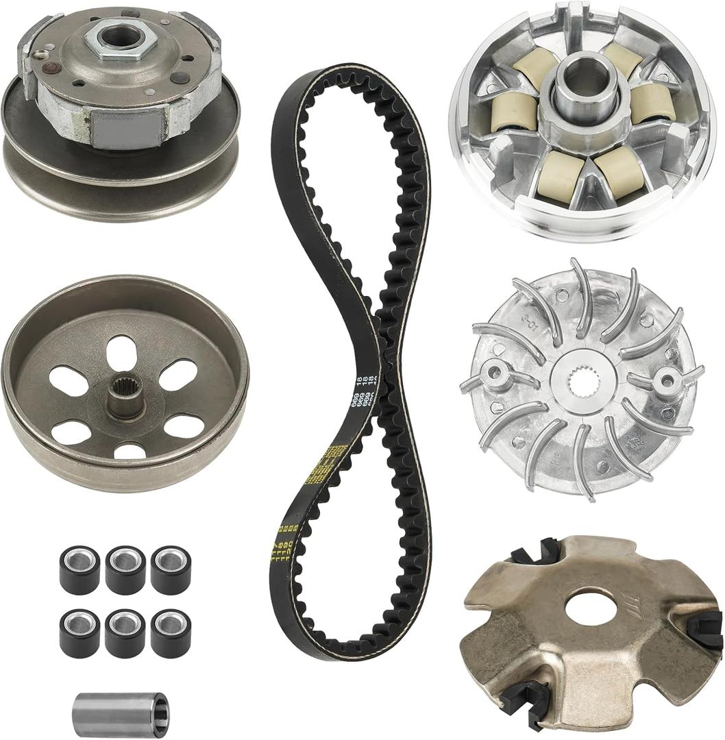 YOUXMOTO Fit for GY6 125cc 150cc Clutch Set & Variator Assembly with 842 Belt, Replacement for GY6 125/150cc 4-Stroke Engine, Go Kart Scooter ATV UTV Clutch Kit