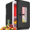 Mini Fridge for Bedroom, 15 Litre/21 Cans Portable Mini Refrigerator with AC/DC Power for Office, Dorm and Car, Thermoelectric Electric Cooler & Warmer Skincare Fridge for Drinks, Food, Cosmetics
