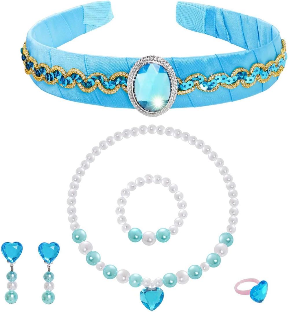 Princess Costume Headband Necklace Dress up Accessories Halloween Party Cosplay Chritmas Gifts