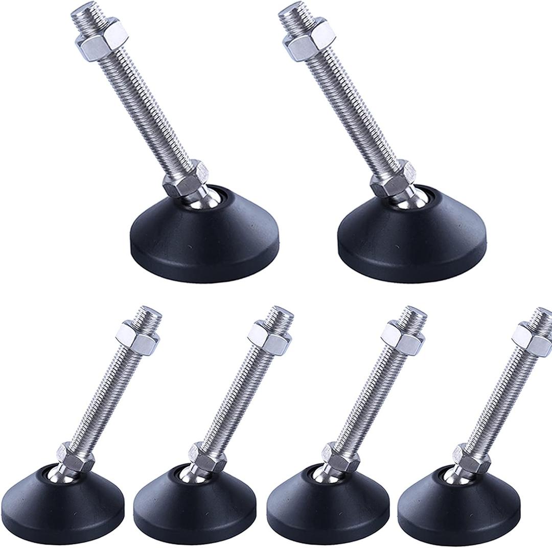Swivel Feet Levelers,6 Pcs M8 Leg Levelers Adjustable Leveling Feet Adjustable Screws Furniture Glides Leveler for Machine, Furniture, Workbench