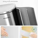 SONGMICS 13 Gallon (50 L) Trash Can, Stainless Steel Kitchen Garbage Can, Recycling or Waste Bin, Soft Close, Step-On Pedal, Removable Inner Bucket, Silver ULTB050E01