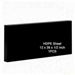 HDPE Sheet 1/2-12" x 36" High Density Polyethylene Sheets with Protective Film 1/2 Thick HDPE Plastic Sheet Board Solid Plastic Block for Flat Panel DIY Projects Machining Home (Black)