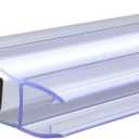 Universal 180 Degree Shower Door Magnetic Profile Seal for Glass-2-Glass Applications - 73" Long with White Magnet for 5/32", 3/16", 1/4" or 5/16" Glass - Pack of 2