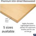 Maped - Helix Wooden Lightweight Drawing Board 24 x 36 Inch - Students and Artists - Sketching Outdoors - Lightweight Portability - Premium All-Wooden Construction, Sanded Basswood, Air-Tite core