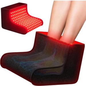 Red Light Therapy for Feet, Dual Wavelength 320 Led,for Achilles Tendonitis & Plantar Fasciitis, Double Side Light Redlight Product for Feet & Ankle Pain,Adjustable Power and Time Controller (Neoprene)